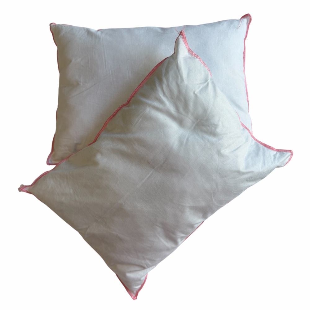 Set Of Two White Decorative Pillows